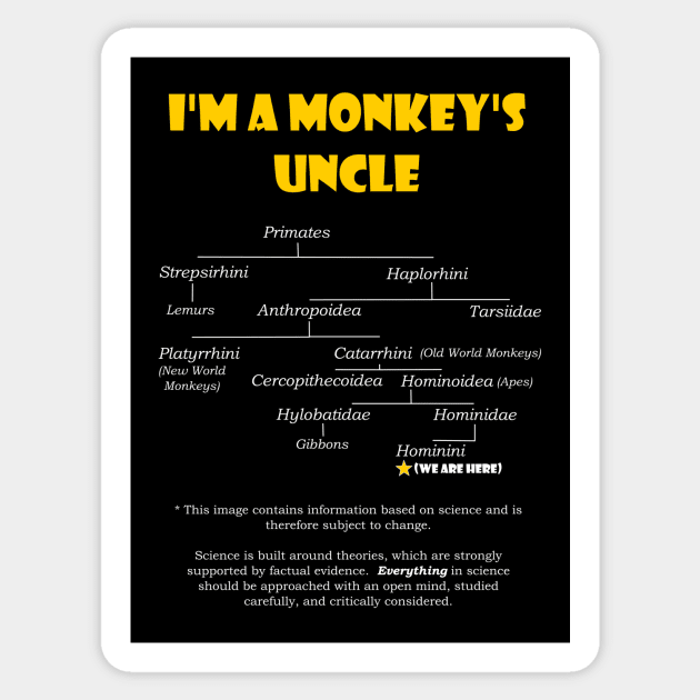 A Monkey's Uncle Sticker by traditionation